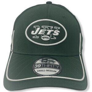 New York Jets New Era Black Team Classic 39Thirty Flex Fit Hat Green M/L New